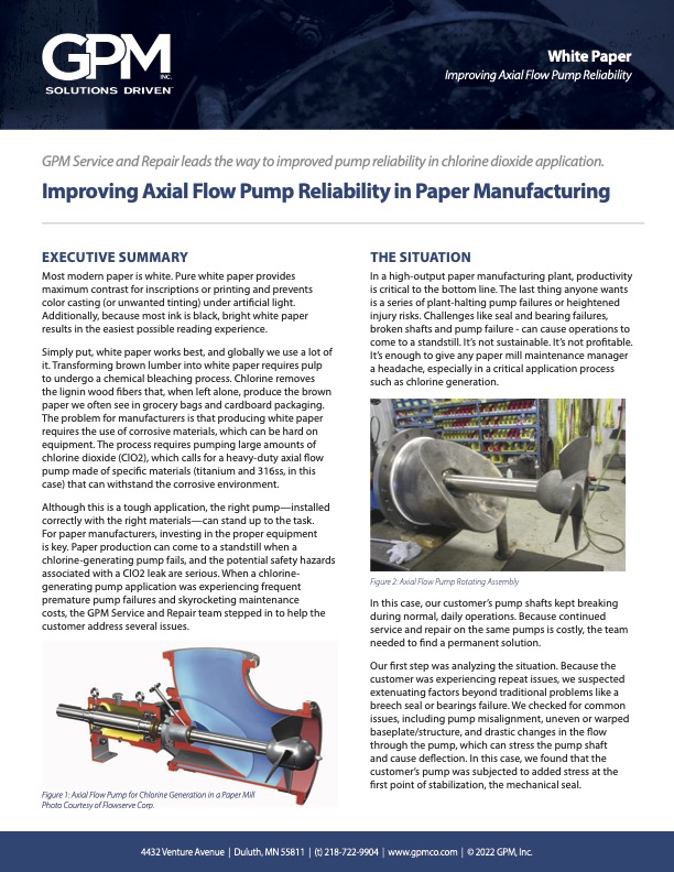 Download the Improving Axial Flow Pump Reliability in Paper Manufacturing Case Study