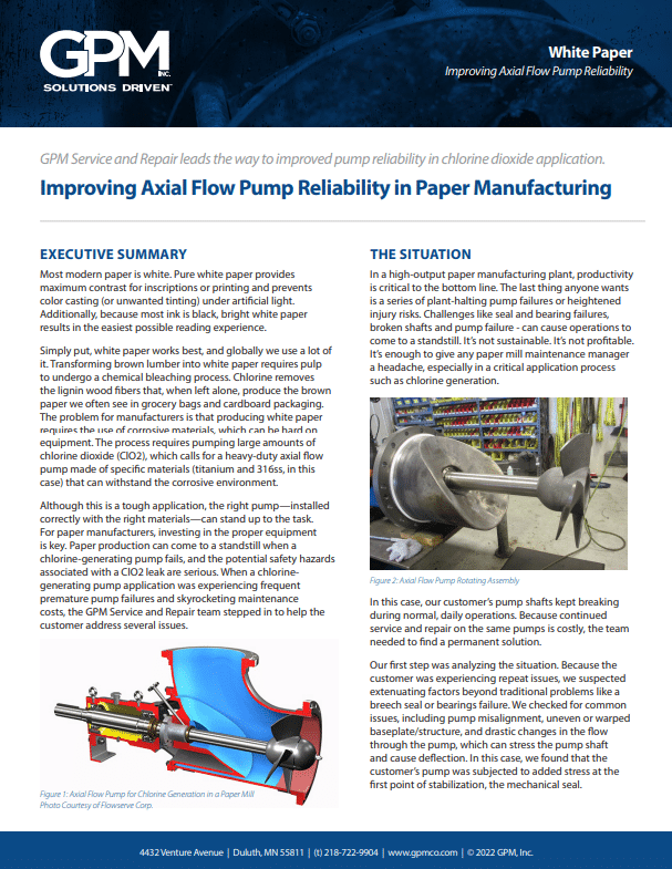 Download the Improving Axial Flow Pump Reliability in Paper Manufacturing Case Study