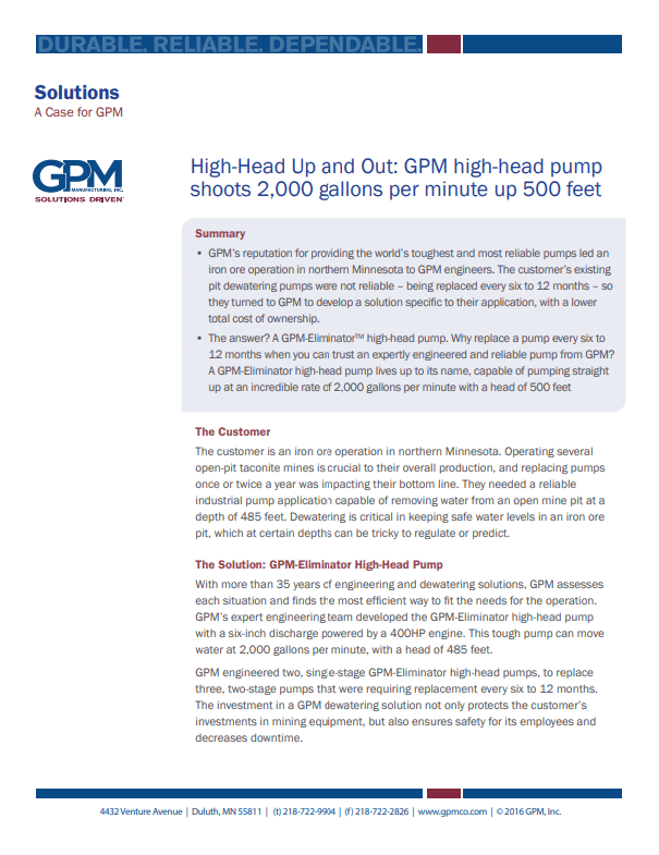 Download the High Head Dewatering Case Study