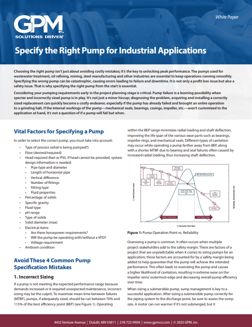 Download the How to Specify a Pump White Paper