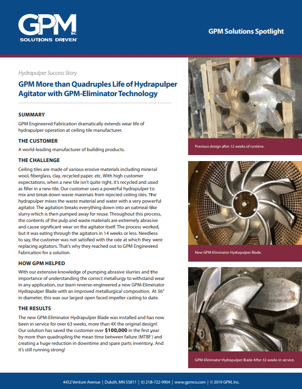 Download the Custom Hydrapulper Impeller Case Study