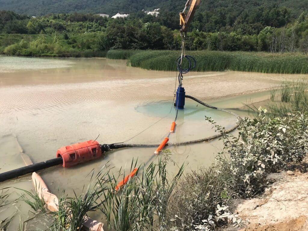 Blue GPM-Eliminator Submerged in an Open Pit of a Mine